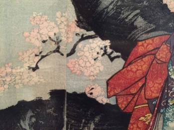 Utagawa Kuniyoshi, Cerisier en fleur à la tombée de la nuit, vers 1846 (détail)