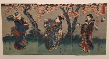 Utagawa Kuniyoshi, Cerisier en fleur le soir près du fleuve Sumida, vers 1845-1846
